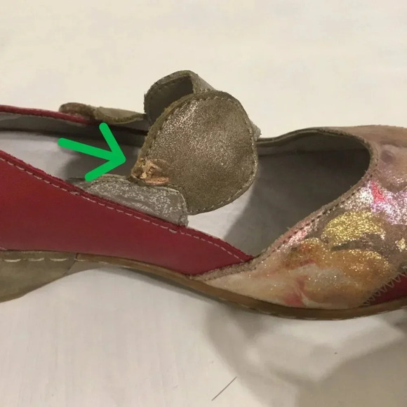 Rieker Women's Shoes, Sling Pumps red & mettalic size 37 - Picture 7 of 10